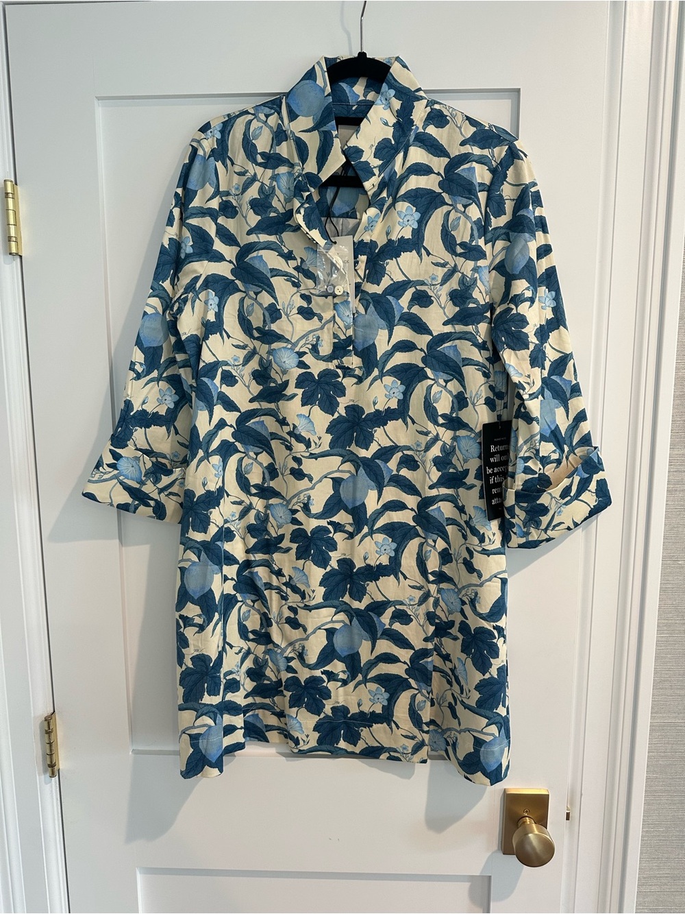 Tuckernuck Blue and Cream Floral Polo Dress